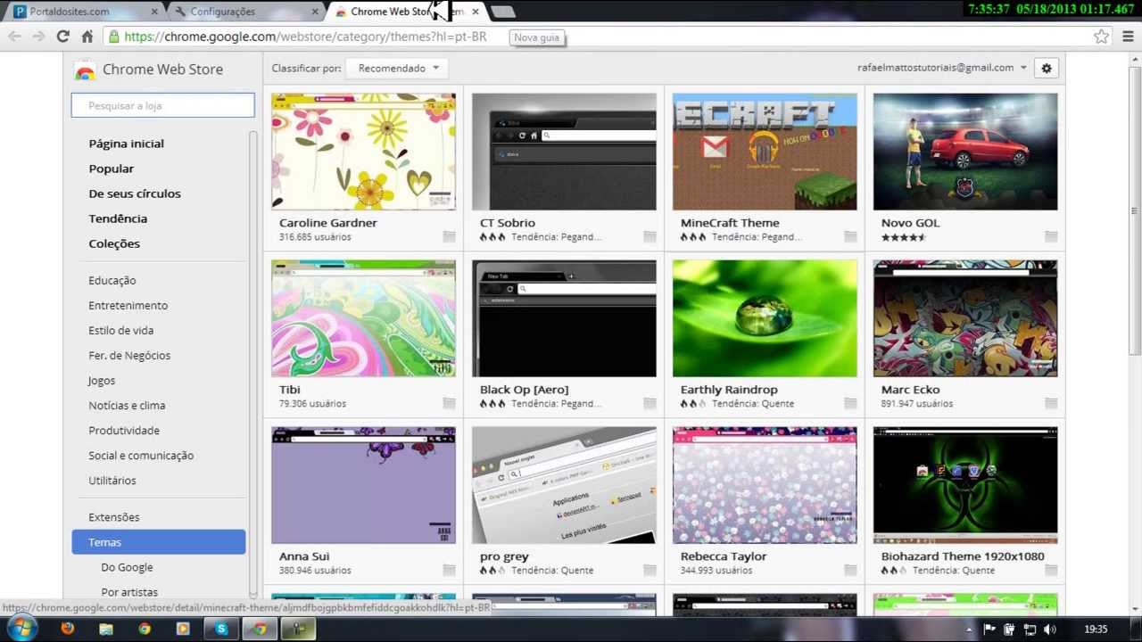 Como Voltar ao Tema Padrão do Google Chrome - YouTube
