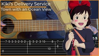Kiki's Delivery Service - A Town with an Ocean View (Simple Guitar Tab) Resimi