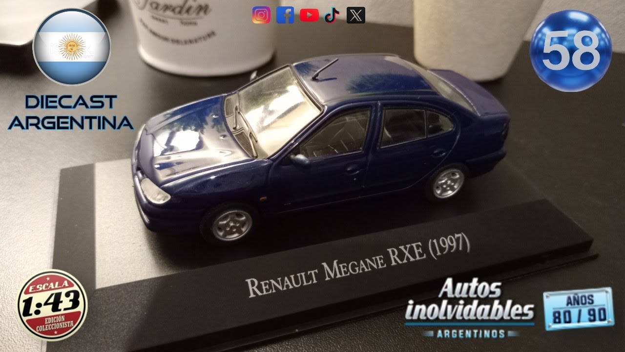 Renault Megane RXE (1997) 1/43 - Autos Inolvidables Argentinos - Años 80/90
