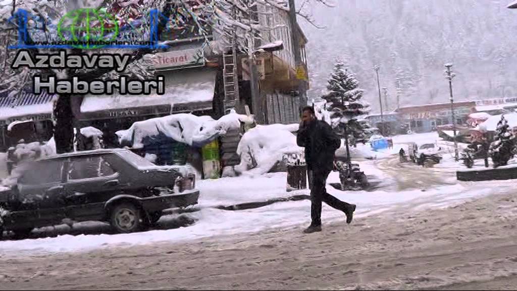 Azdavay'da Okullara Kar Tatili