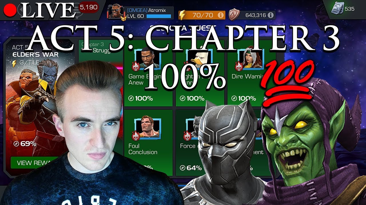LIVE: ACT 5 Chapter 3 100% + Rewards! | Marvel: Contest of Champions