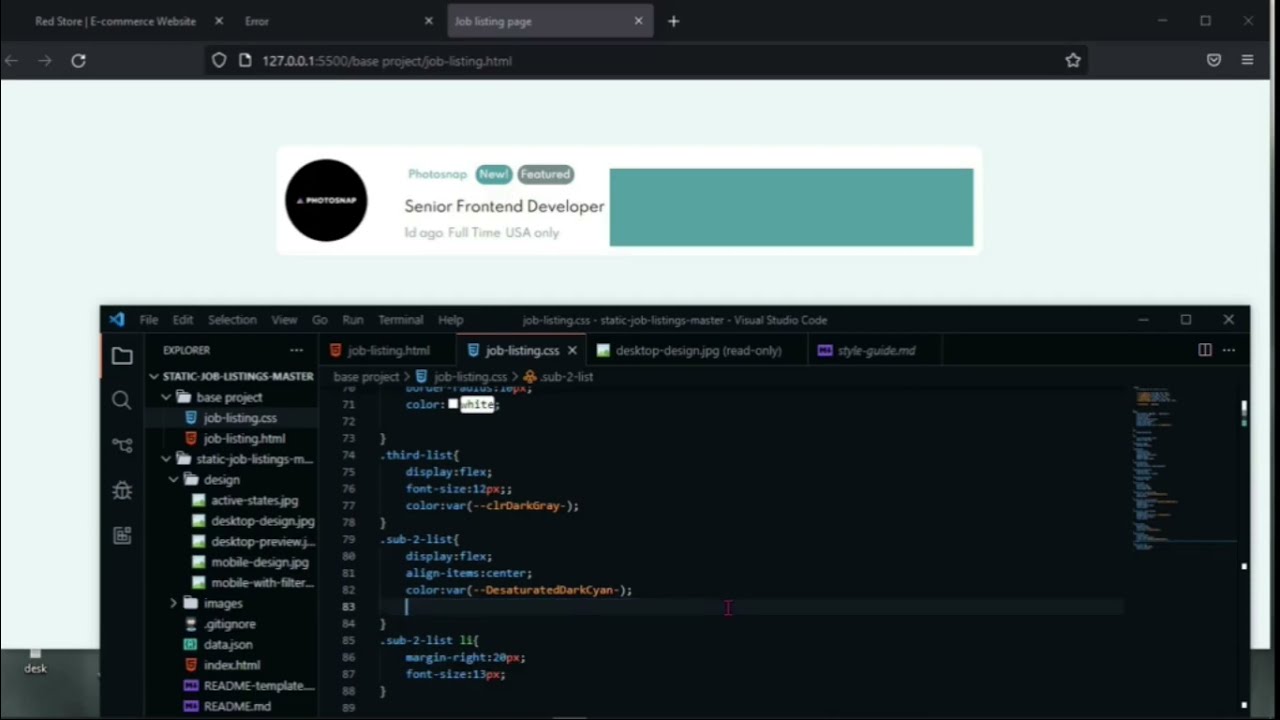 HTML CSS Job listing UI Design solution|Front-end Mentor|