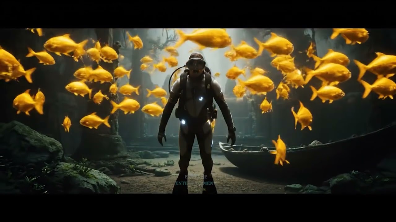 Explorer deep water to see temple and golden fish 🐠 