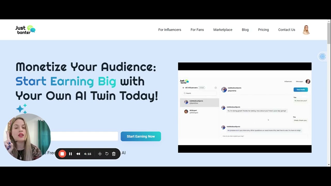 Elevate Your Conversations- Chat with Influencers' Digital Twins- JustBanter