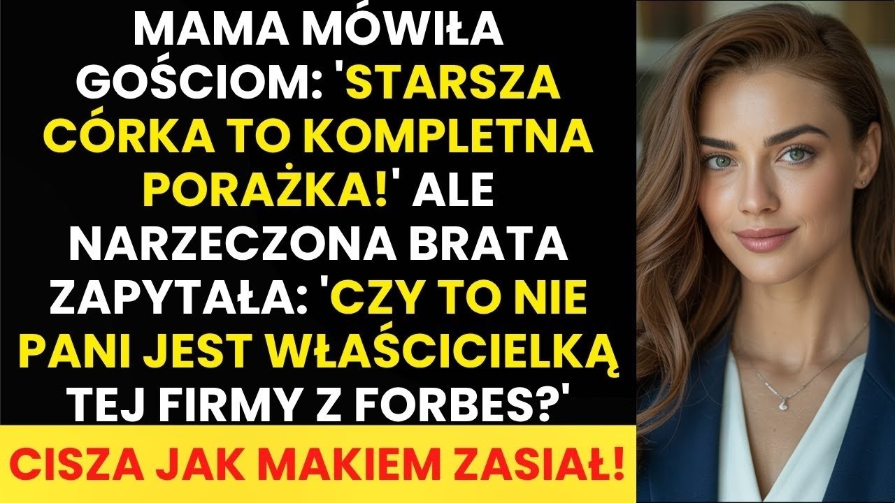 „Niestety, moja starsza córka nie odniosła żadnych sukcesów” – powiedziała mama, wskazując na mnie, gdy dyskretnie roznosiłam kanapki gościom na zaręczynach brata. W jej głosie było tyle pewności,...