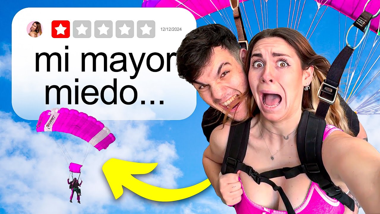 MI NOVIO me OBLIGA a TIRARME en PARAPENTE para SUPERAR MI MAYOR MIEDO 🪂😱 (spoiler: acabó p0tand0 él)