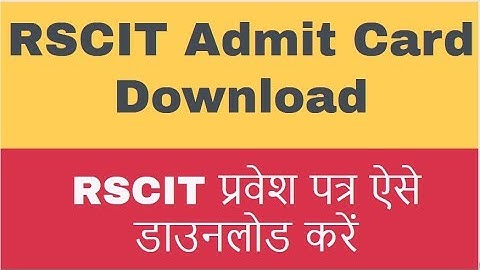 RSCIT Admit Card 6 December 2020 www.myrkcl.in - www.vmou.ac.in