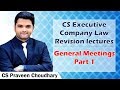 CS Executive Company Law Revision Lectures | General Meetings Part 1