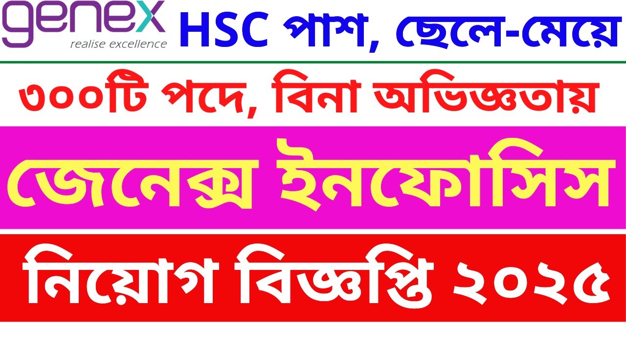 Genex Infosys Job Circular 2025 | ৩০০ জন Customer Service Officer নিয়োগ | HSC পাশেই সুযোগ