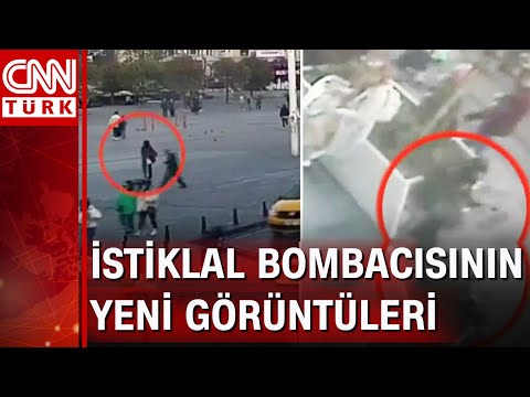 İstiklal bombacısının Taksim'e gelişi ve bombayı bıraktığı anlar kamerada