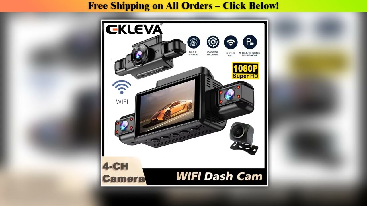 4CH Hidden Dash Cam WiFi APP Car DVR 360 Parking Monitor Night Vision WDR Loop Recording G-Sensor