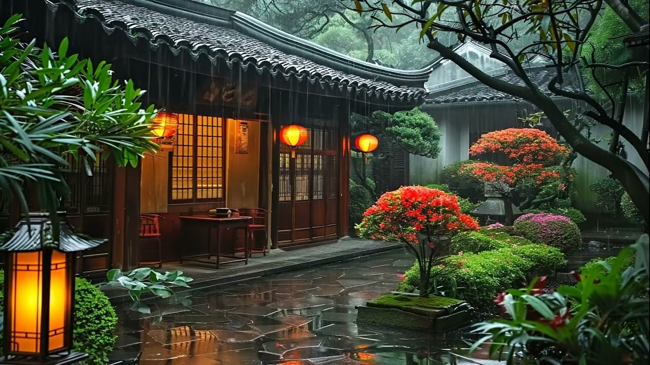 Calming Bamboo Rain with Tea Steam | Mindfulness & Sleep Soundscape for Focus, Peace & Healing