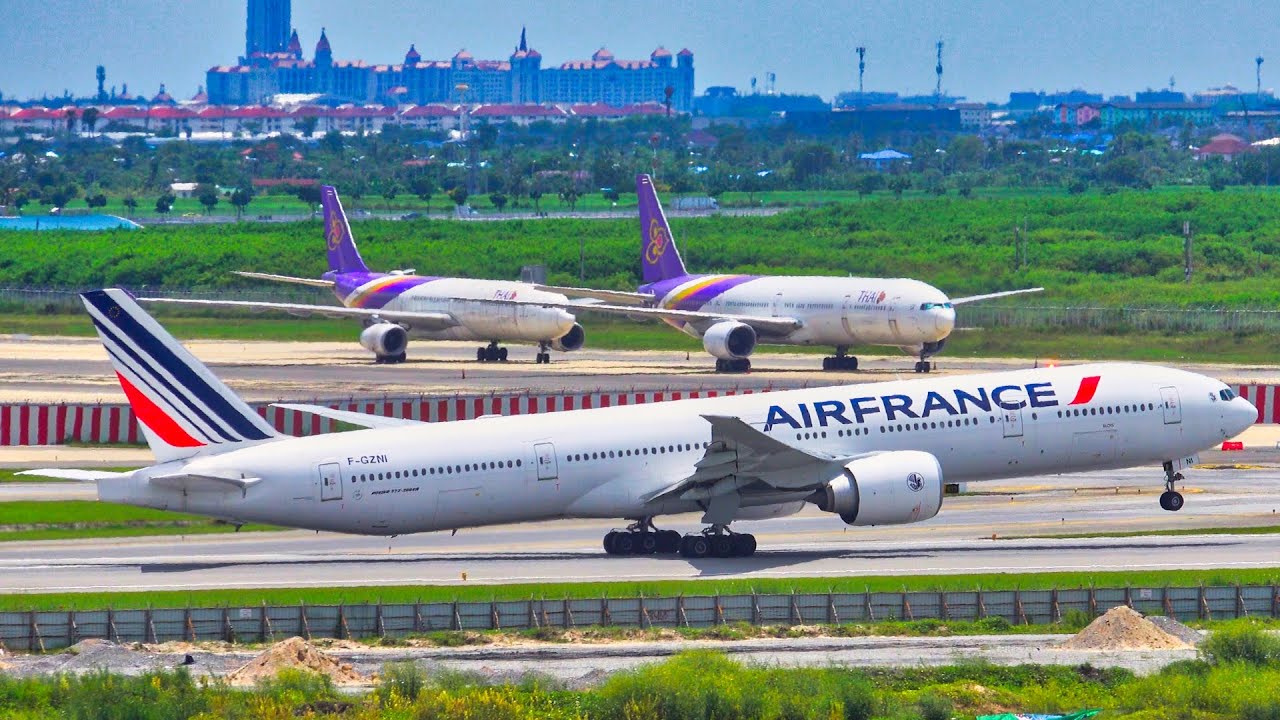 1 HOUR PLANE SPOTTING at BANGKOK Suvarnabhumi | 4K | Close Up LANDINGS & TAKEOFFS at BKK Airport!