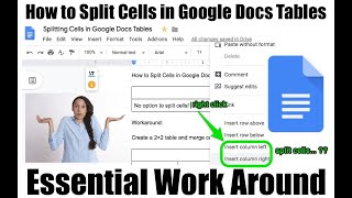 How To 'Split Cells' in Google Docs Tables