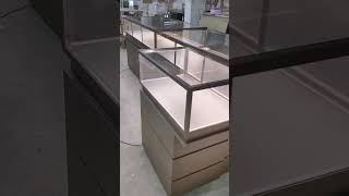 Deluxe Stainless steel Jewelry display counter by Glass showcases #displaycounter #showcase