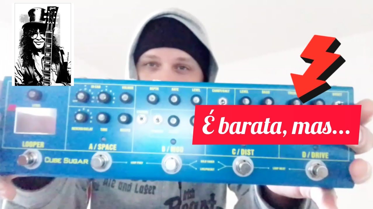 Pedaleira CUBE SUGAR, com LOOP e 72 SIMULAÇÕES DE AMPLI. BOA