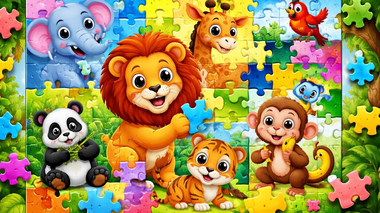 Cute Animal Puzzle 🐯🦁 | Kids Learning Puzzle Game