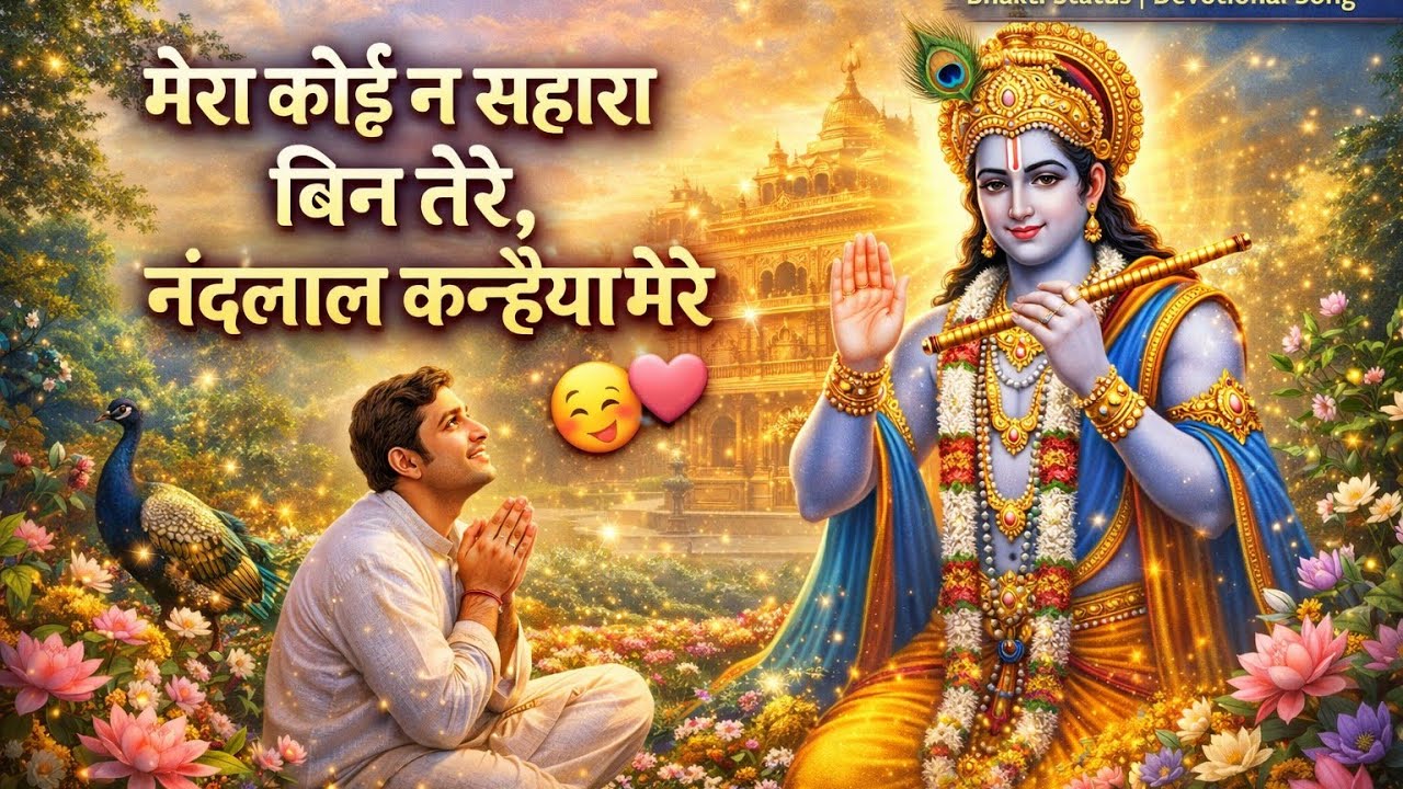 💖मेरा कोई ना सहारा बिन तेरे नंदलाल कन्हैया मेरे 🤗। Krishn Song🎶। 