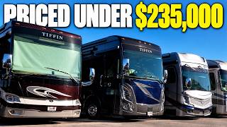 Diesel Motorhome Deals Under $235,000 - All Have 2 Bathrooms!