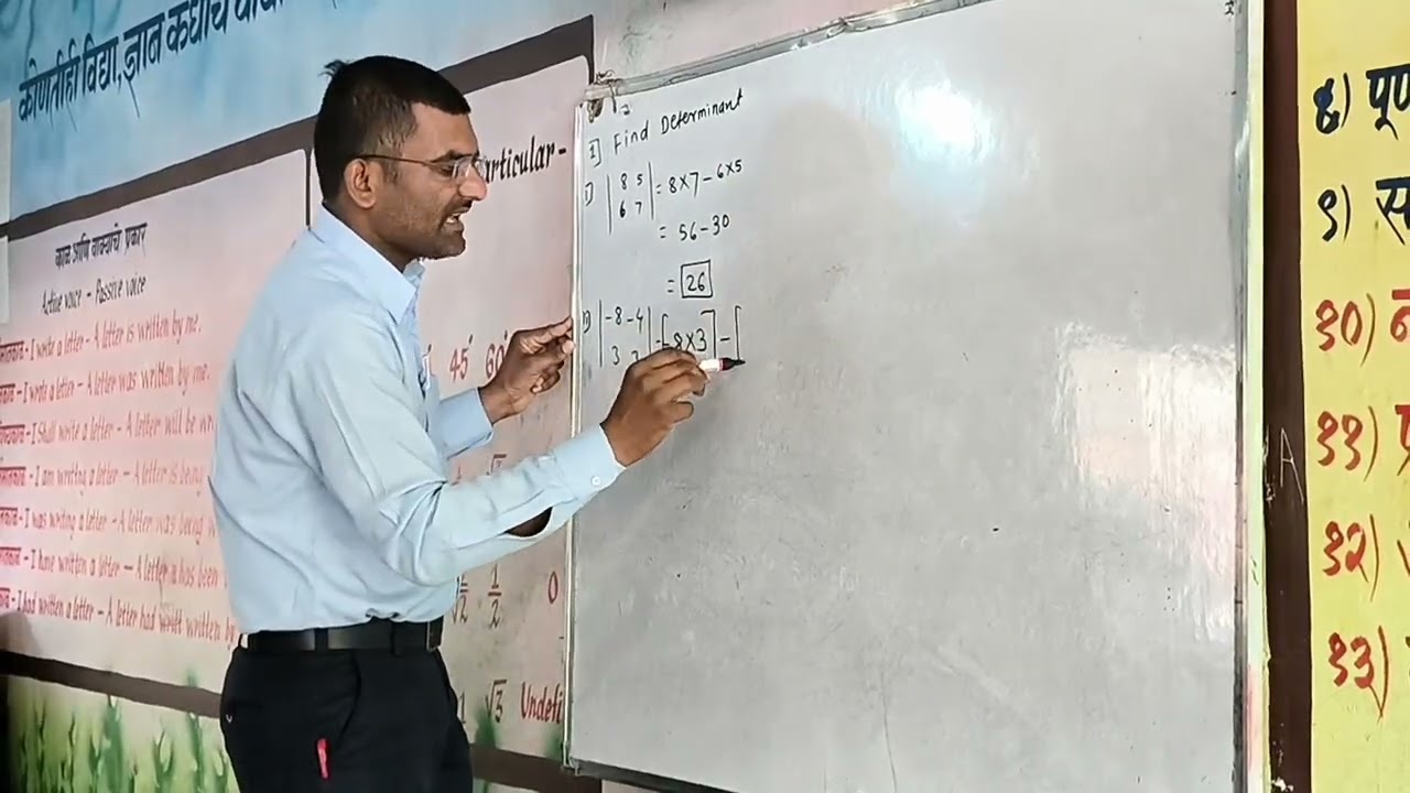 Linear Equations in two Variables, maths part 1,practset 1.3Find determinat Sanskruti Vidyalaya Beed