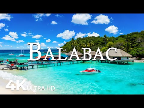 FLYING OVER BALABAC 4K UHD Soothing Music Along With Beautiful Nature Video 4K Video ULTRA HD 