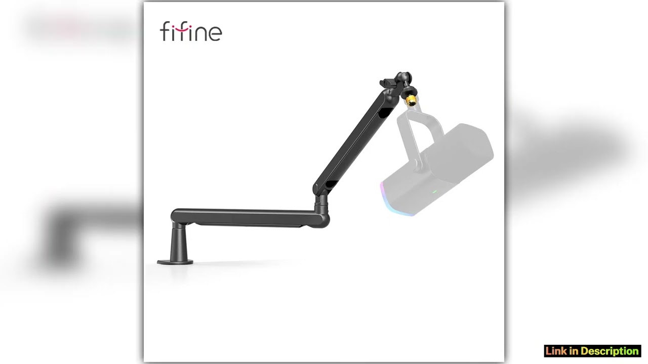 FIFINE Adjustable Lowprofile Arm Microphone Stand with Cable ManagmentDesk Mount Suspension Boom fo