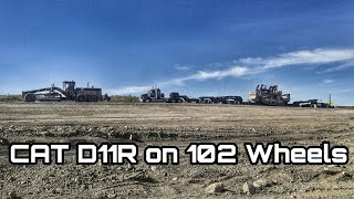 CAT D11R transport on 102 wheels