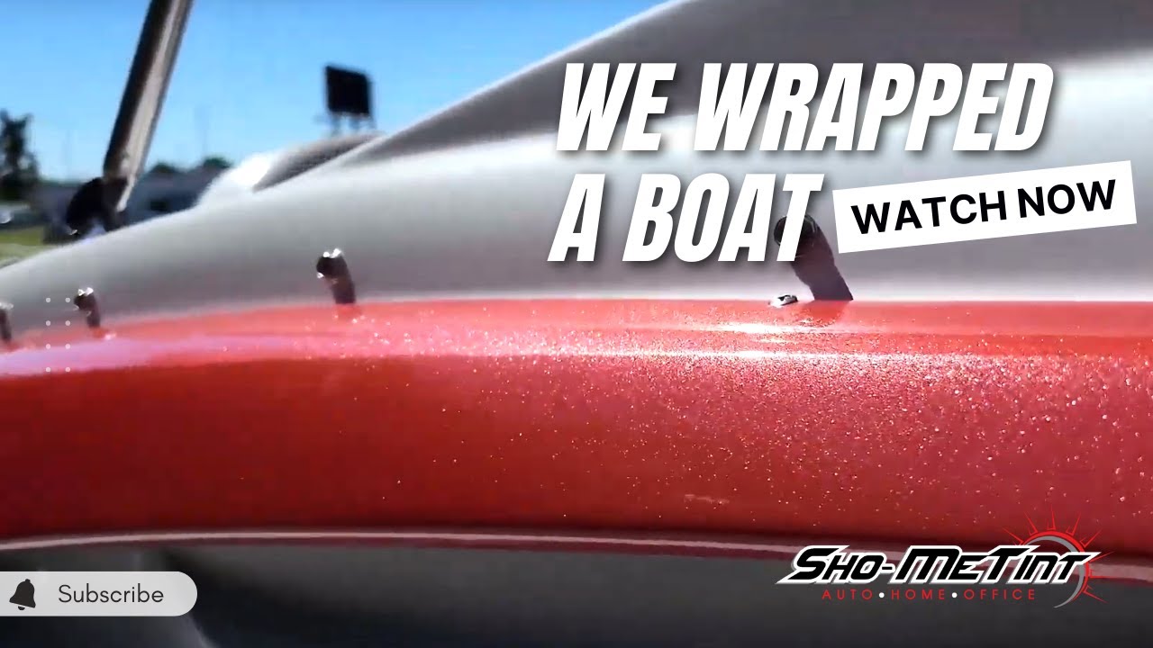 We WRAPPED A BOAT! Updated the details to a beautiful metallic red