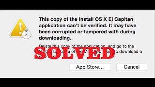This Copy of the Install OS X Application Can