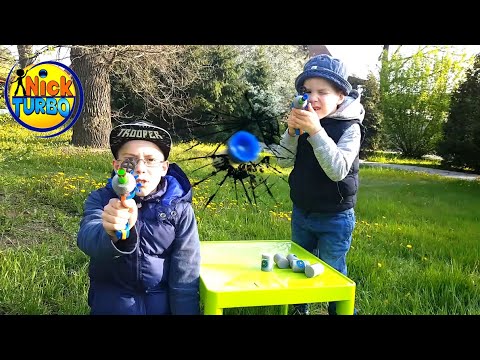 Игровой набор - ПНЕВМОБЛАСТЕРЫ SHOTZ 2 бластера 6 мишеней ZING Игра на улице Юра и Nick Turbo