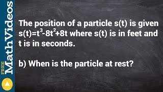 Learn how to determine the position when the particle is at rest calculator When Is The Particle At Rest