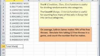 Simulation using IF and CountIf on a spreadsheet