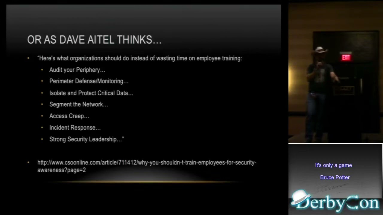 It's Only A Game Learning Security Through Gaming Bruce Potter   DerbyCon 3