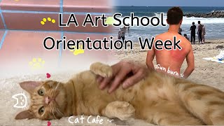 la art school orientation week // otis college //cat cafe, beach, sunburn