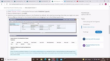 Add a Quick Action #salesforceadmin #salesforce #trailhead #module #badges #crm