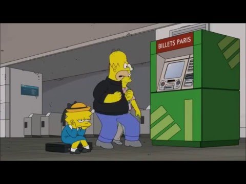 Homer At A French Ticket Machine | The Simpsons