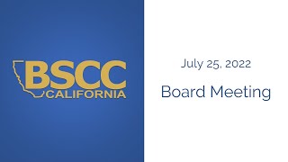 July 25, 2022 Board Meeting
