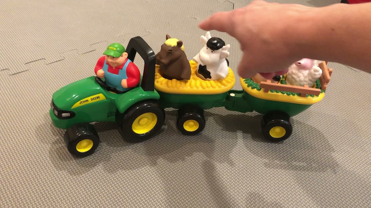TOMY John Deere Animal Sounds Hayride Preschool Toy sound demo