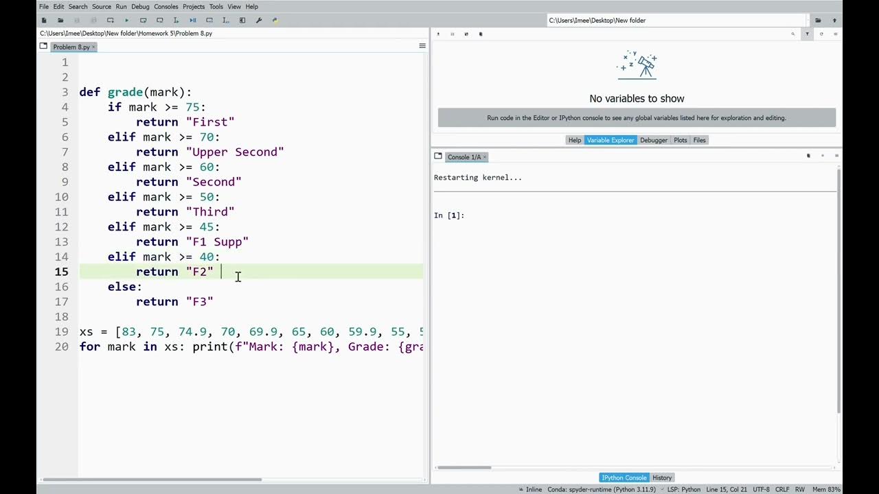 Grading System Using Python Code | CSC 110 Intro to Programming - YouTube