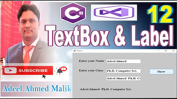 How to add textbox || Label || Button in c# in Urdu Hindi p12