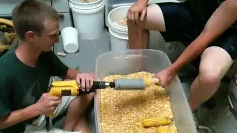 Ingenius homemade corn sheller