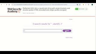 Reflected XSS into a JavaScript string with angle brackets and double quotes HTML encoded and single