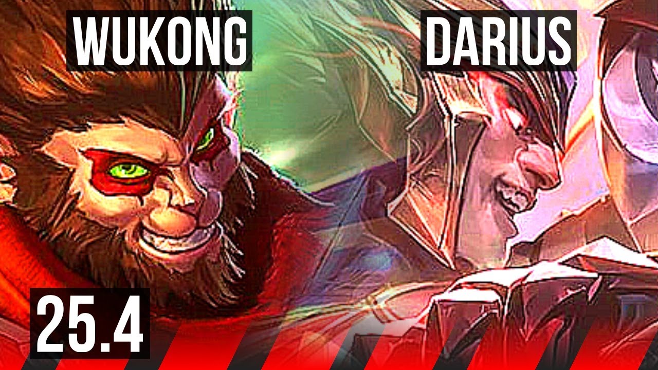 WUKONG vs DARIUS (TOP) | 8 solo kills, Legendary | KR Master | 25.4