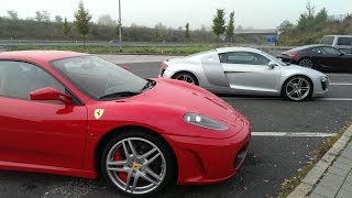 This is another video of the red ferrari f430, you can see in it some
start ups, accelerations, downshifts, highspeed runs on german
autobahn and tunnel ...