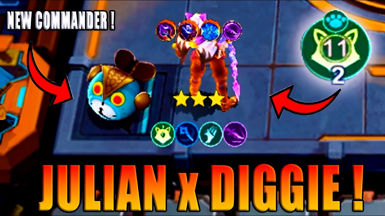 NEW COMMANDER DIGGIE + JULIAN 11 SYNERGY GAME JADI EASY WIN ! MAGIC CHESS GOGO  !