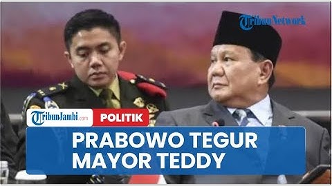 Prabowo Tegur Mayor Teddy, Minta Jokowi Diundang Setiap Resmikan Proyek Warisan