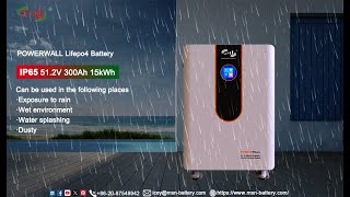 MSN IP65 rated home energy storage lifepo4 battery: waterproof, dustproof,