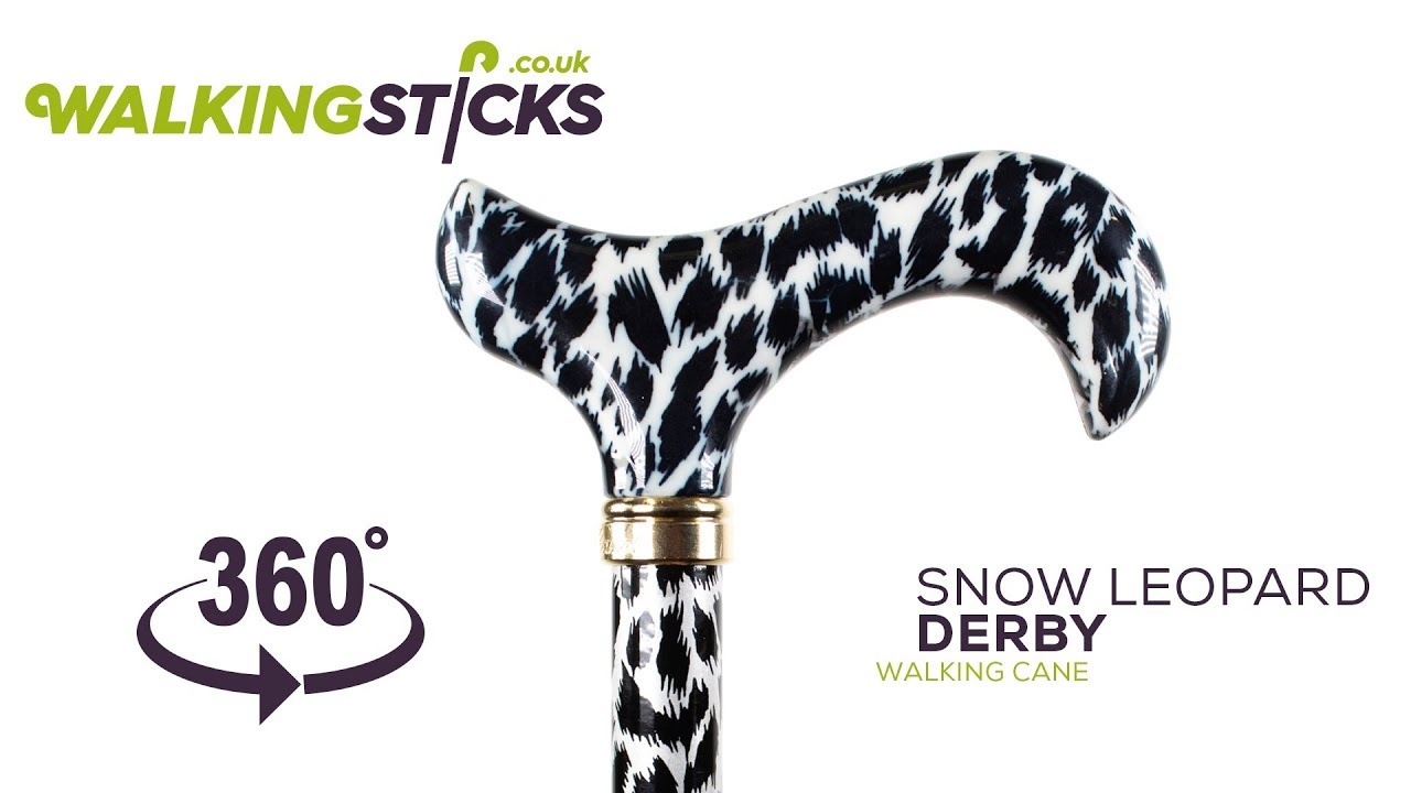 Snow Leopard Derby Walking Cane | WalkingSticks.co.uk