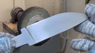 Полировка клинка после пескоструя и нож в продаже из Стали s90v
