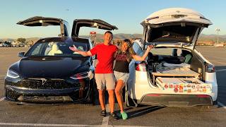 Living In 2 Teslas In 100 Degree Heat our Fridge Broke